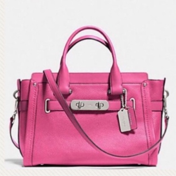 🌸34408 Coach Dahila Pink Swagger 27 Satchel Bag - Picture 1 of 5